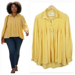 NEW Layerz Clothing Oh My Stars Hazel Top in Marigold Buttered Yellow Size XL